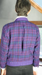 Vintage Vertice Floral Plaid Jacket - Women's Small - Purple/Red/Green Plaid